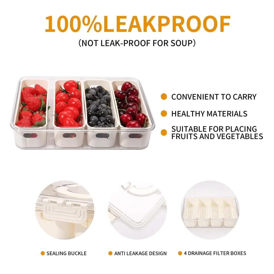 Premium acrylic airtight multi portion box