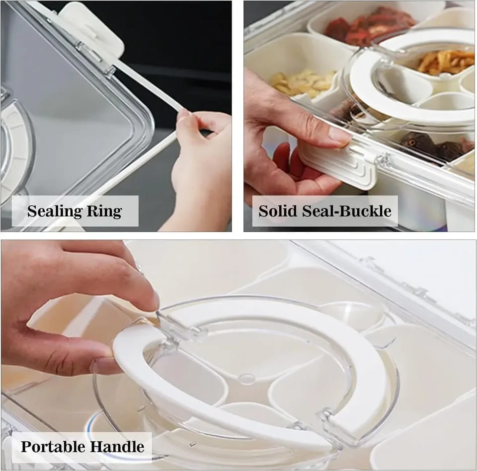 Premium acrylic airtight multi portion box