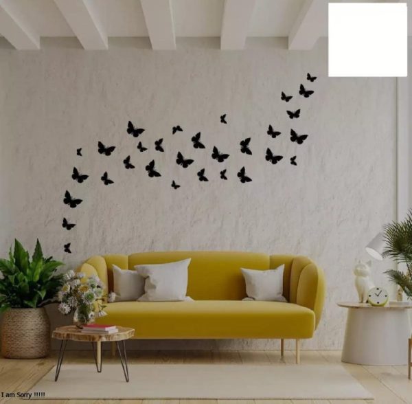 "Buy One Get One Free: 3D Wooden Sparrow & Butterfly Wall Decorations (Pack of 30) – Ideal for Home, Bedrooms, and Kids' Rooms"