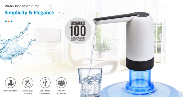 USB Rechargeable Automatic Water Dispenser Pump – One-Click Portable Bottle Pump