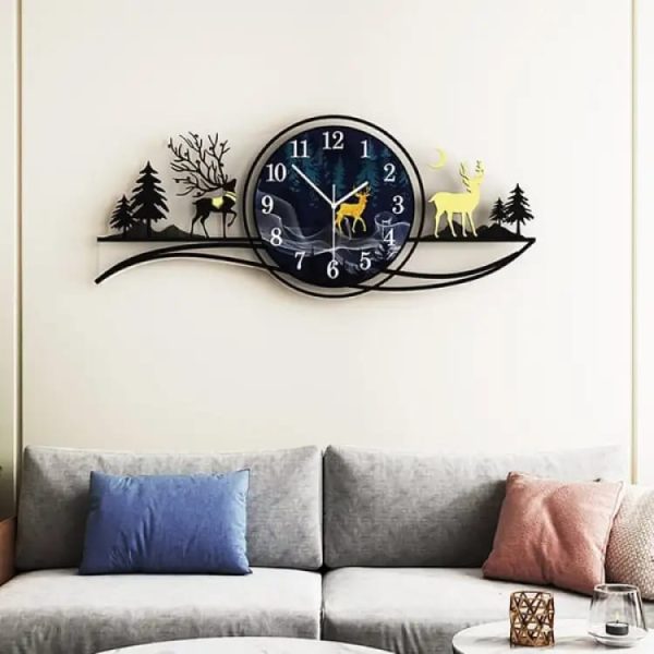 Bring the tranquility of the forest into your home with this stunning Forest Figure Deer 3D Wooden Wall Clock.