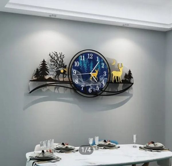 Bring the tranquility of the forest into your home with this stunning Forest Figure Deer 3D Wooden Wall Clock.