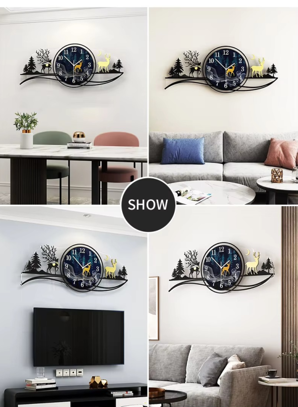 Bring the tranquility of the forest into your home with this stunning Forest Figure Deer 3D Wooden Wall Clock.