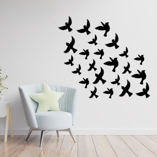 "Buy One Get One Free: 3D Wooden Sparrow & Butterfly Wall Decorations (Pack of 30) – Ideal for Home, Bedrooms, and Kids' Rooms"