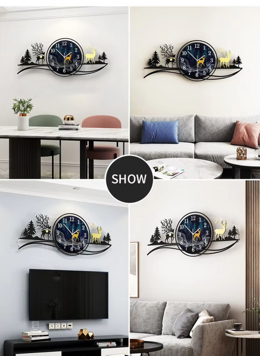 Bring the tranquility of the forest into your home with this stunning Forest Figure Deer 3D Wooden Wall Clock.