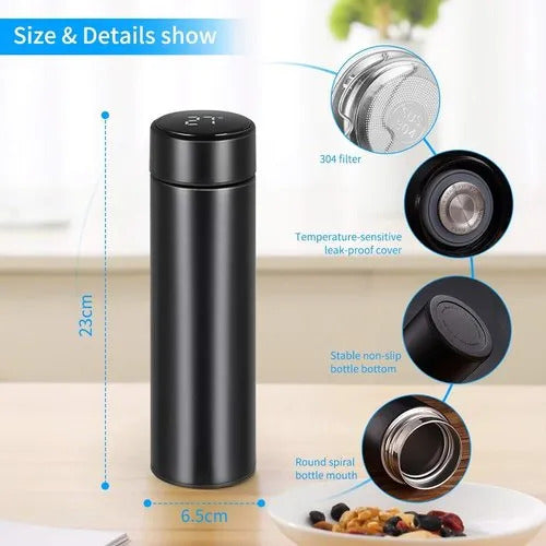 500ml Smart Temperature Display Vacuum Insulated Stainless Steel Thermo Flask – Random Color